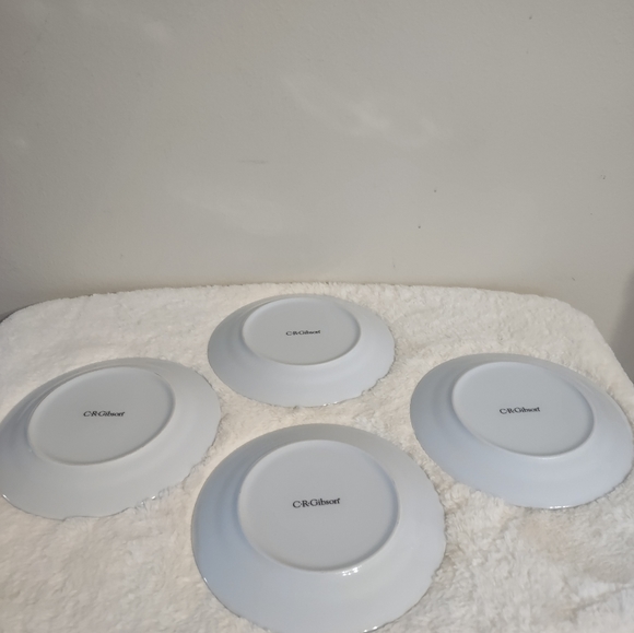 4 Dessert Plates "8" Decor-ate Porcelain by C.R.Gibson - Picture 7 of 9